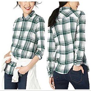 J.Crew Factory Green Plaid Flannel